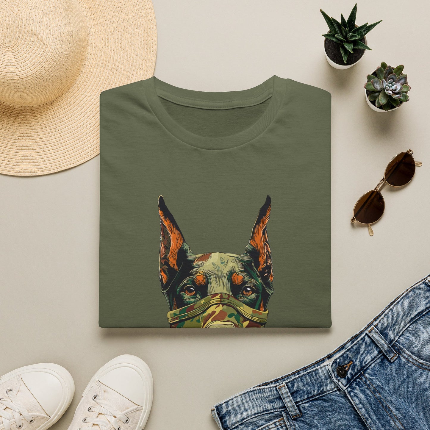 Doberman 4 Portrait T‑Shirt