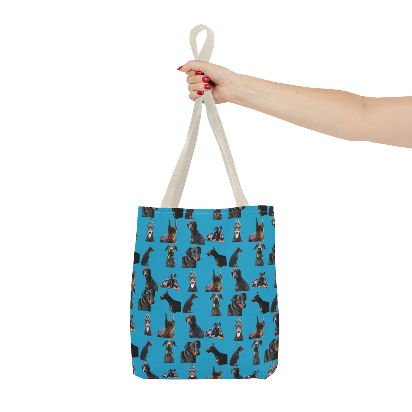 Edition 6 Doberman Model Pattern Turquoise Tote Bag