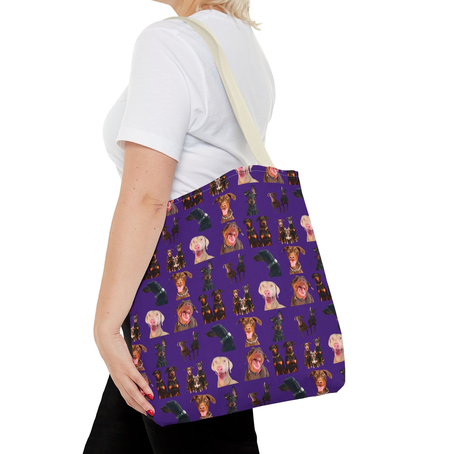 Edition 9 Doberman Model Pattern Purple Tote Bag