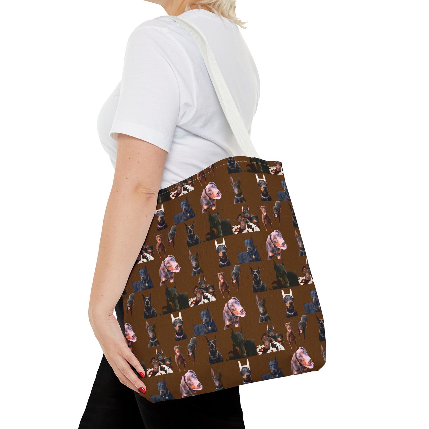 Edition 10 Doberman Model Pattern Brown Tote Bag