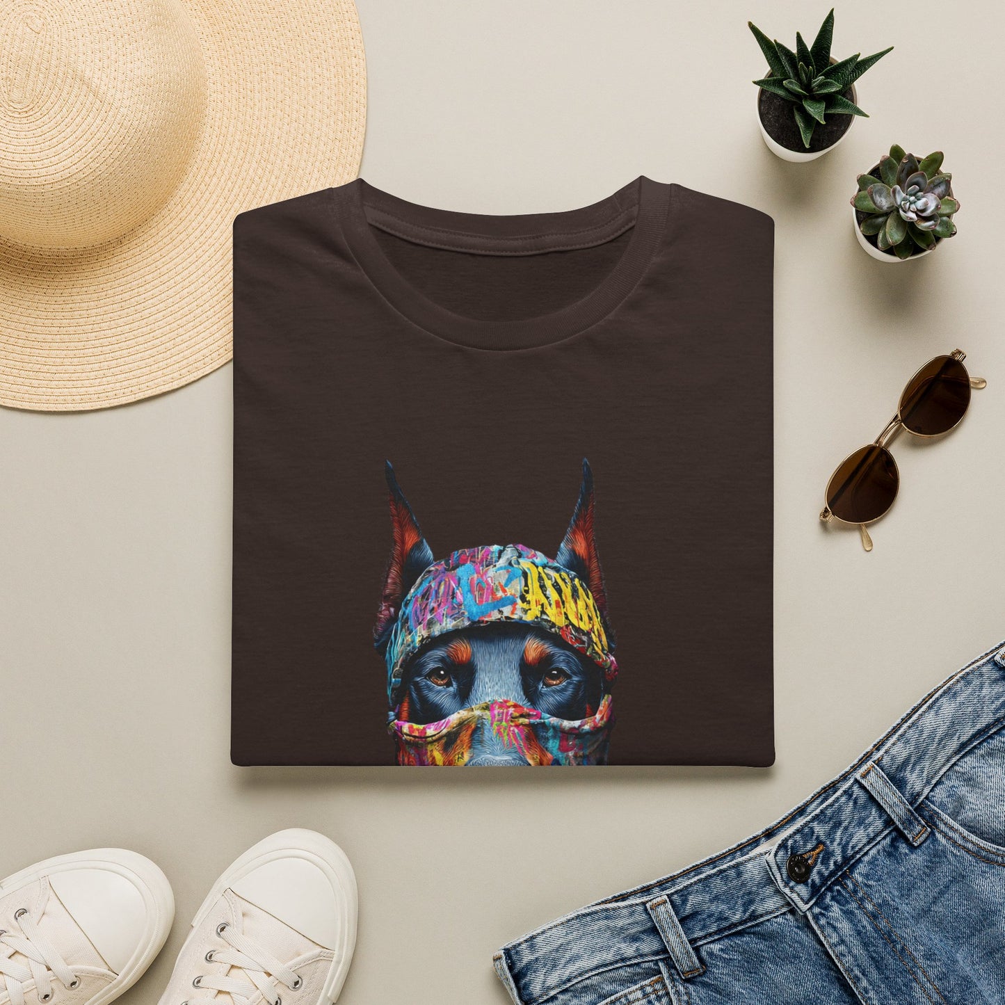 Doberman 5 Portrait T‑Shirt