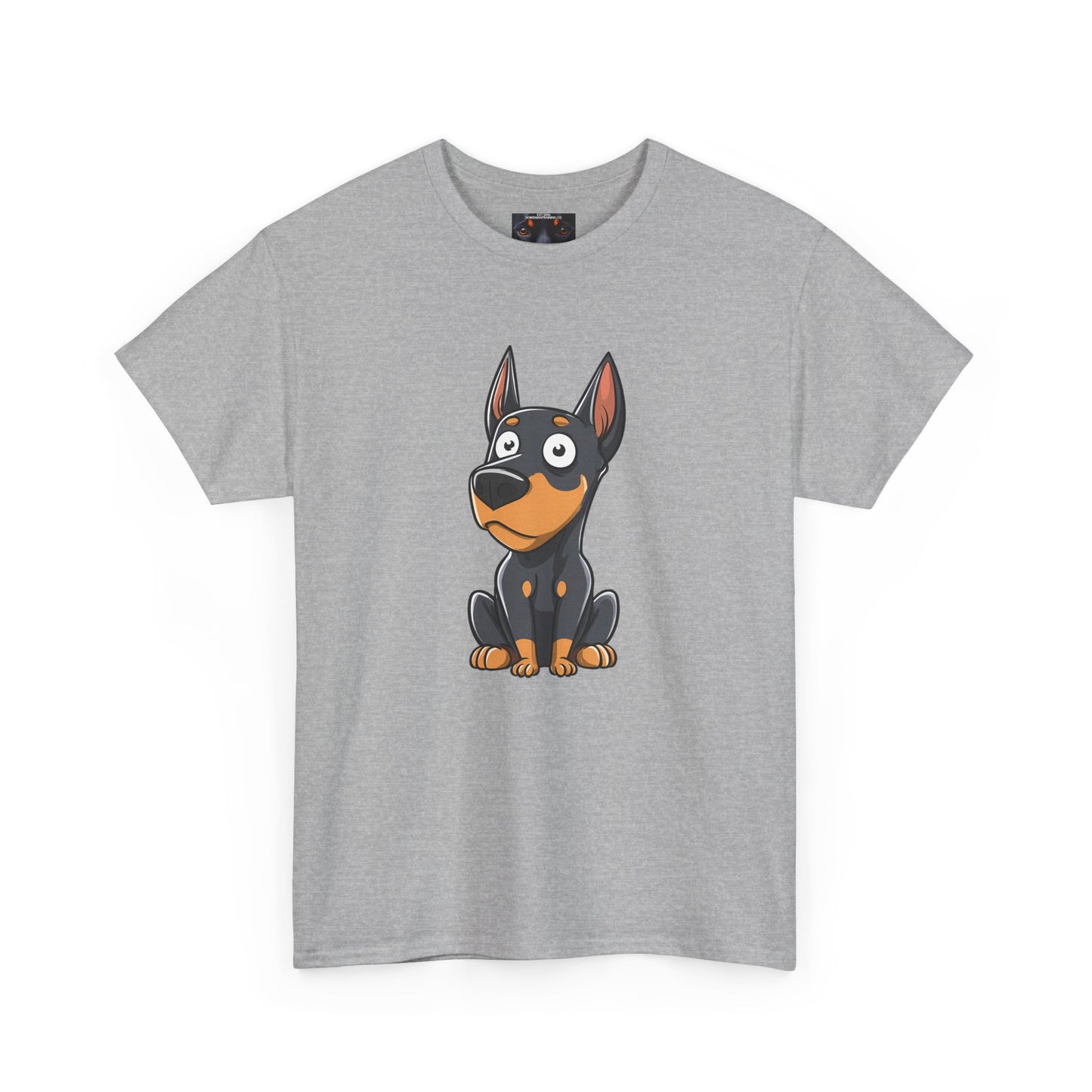 Cartoon Doberman 2 Private Lable Unisex Heavy Cotton Tee
