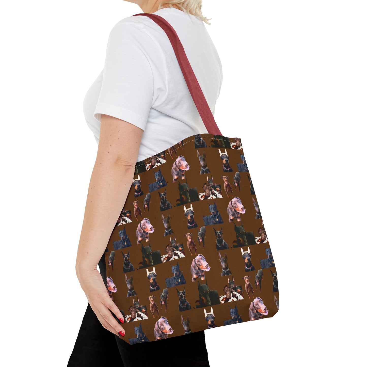 Edition 10 Doberman Model Pattern Brown Tote Bag