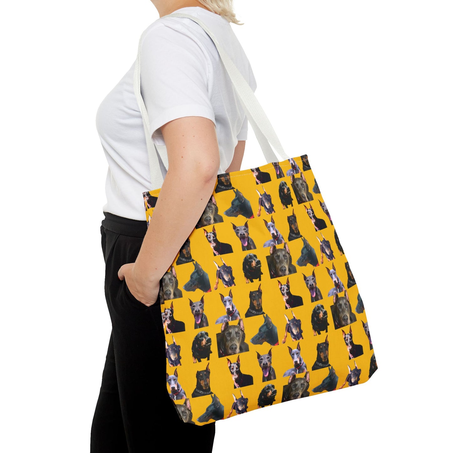 Edition 11 Doberman Model Pattern Yellow Tote Bag