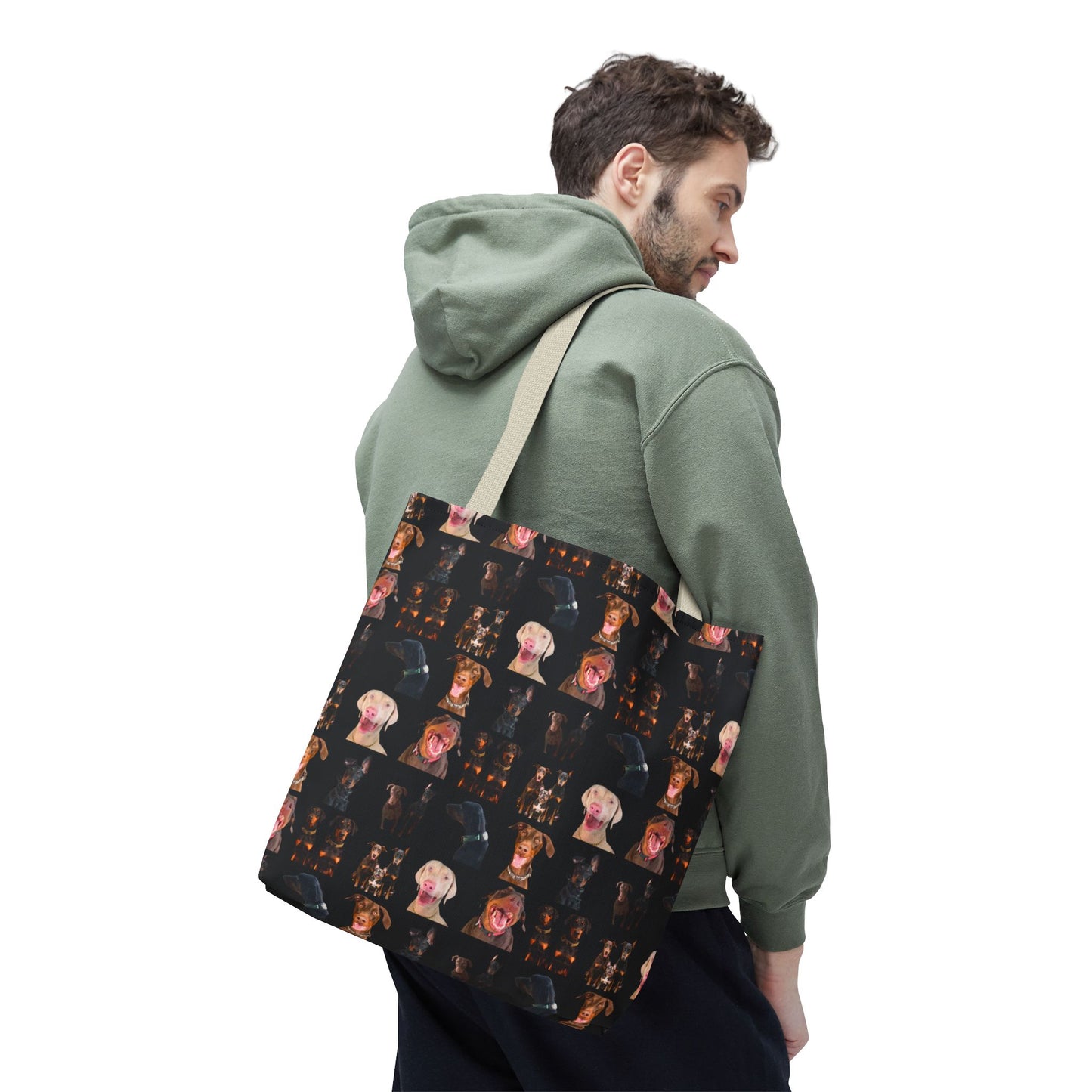 Edition 9 Doberman Model Pattern Black Tote Bag