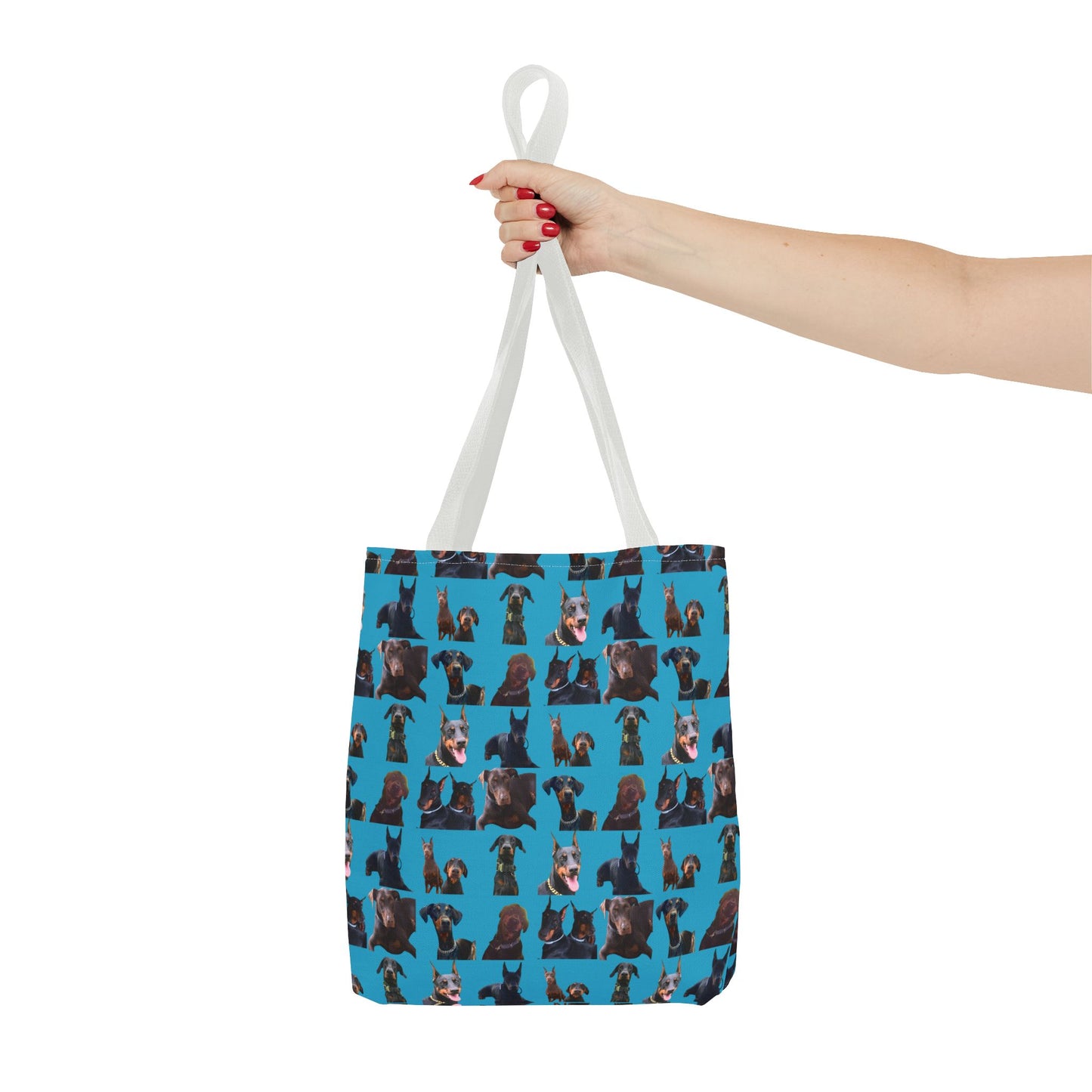 Edition 5 Doberman Model Pattern Turquoise Tote Bag