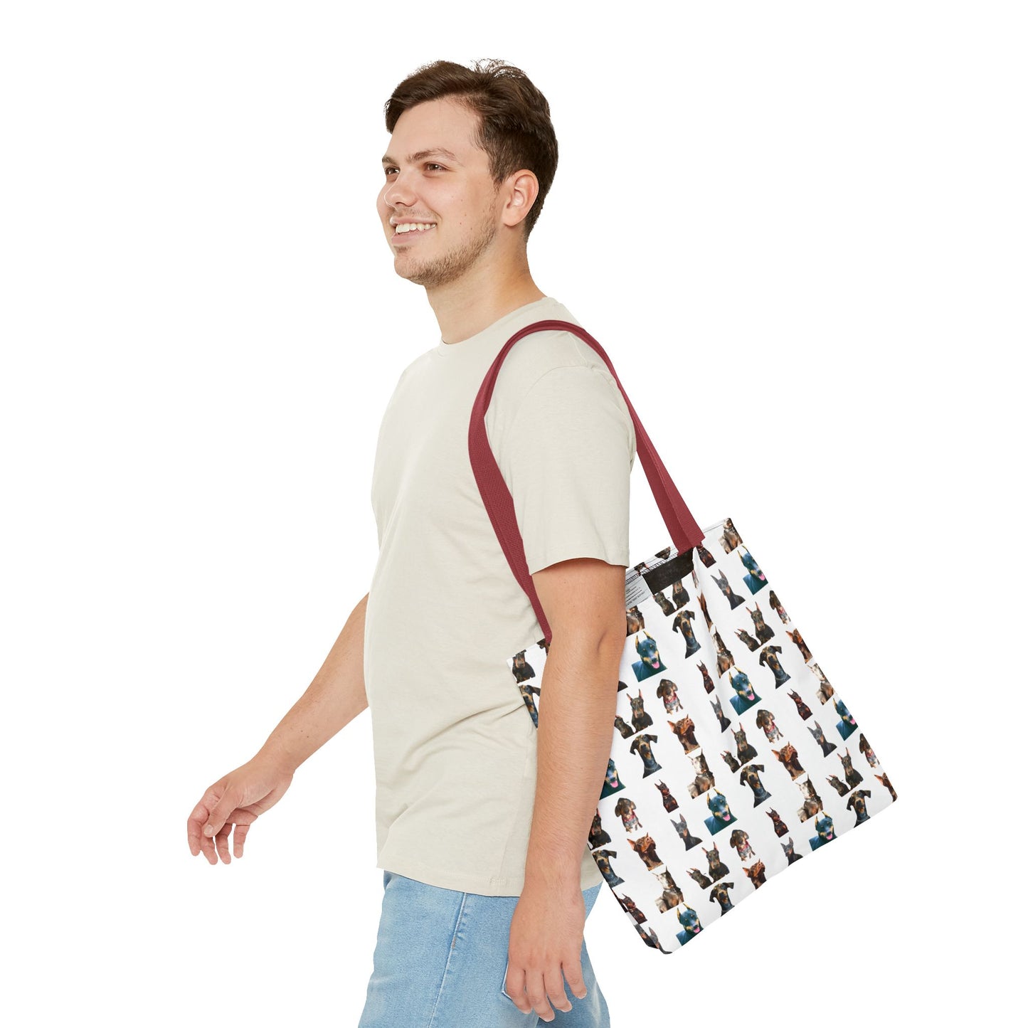 Edition 4 Doberman Model Pattern White Tote Bag