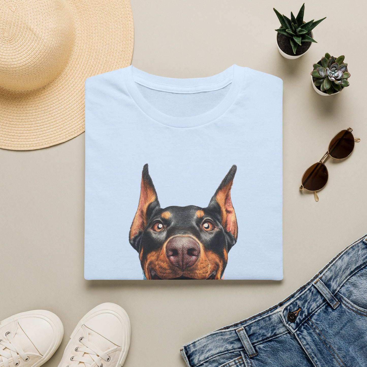 Doberman 1 Portrait T‑Shirt