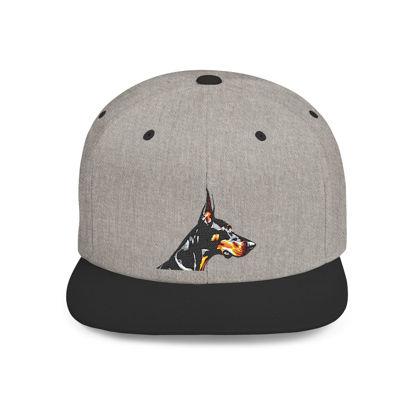 Doberman 5 Embroidered Flat Bill Snapback