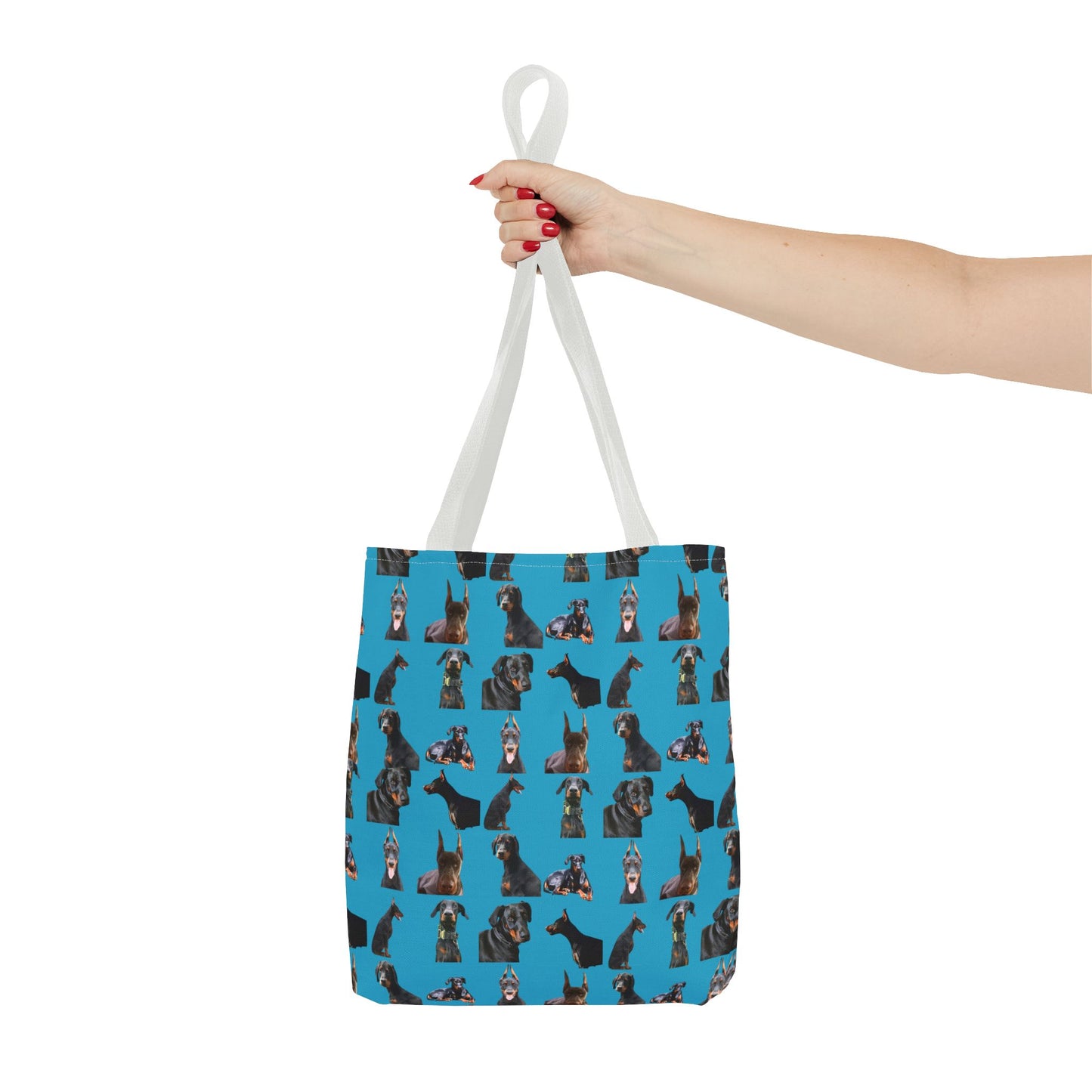 Edition 6 Doberman Model Pattern Turquoise Tote Bag