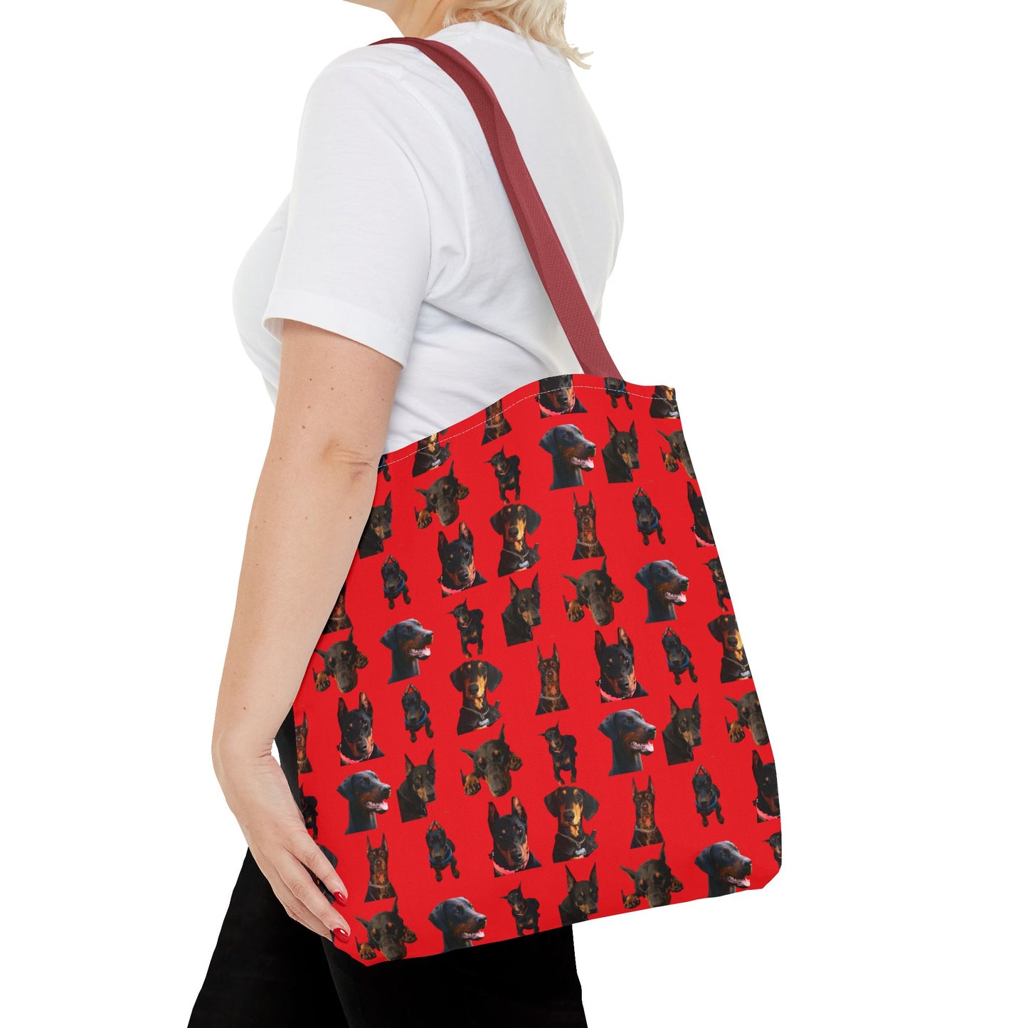 Edition 2 Doberman Model Pattern Red Tote Bag