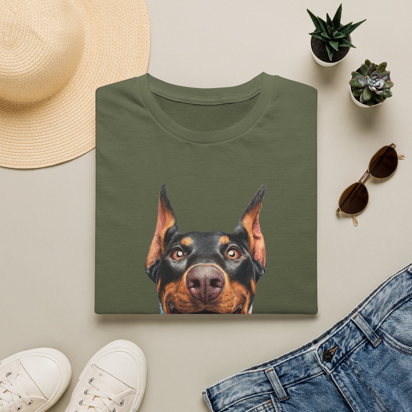 Doberman 1 Portrait T‑Shirt