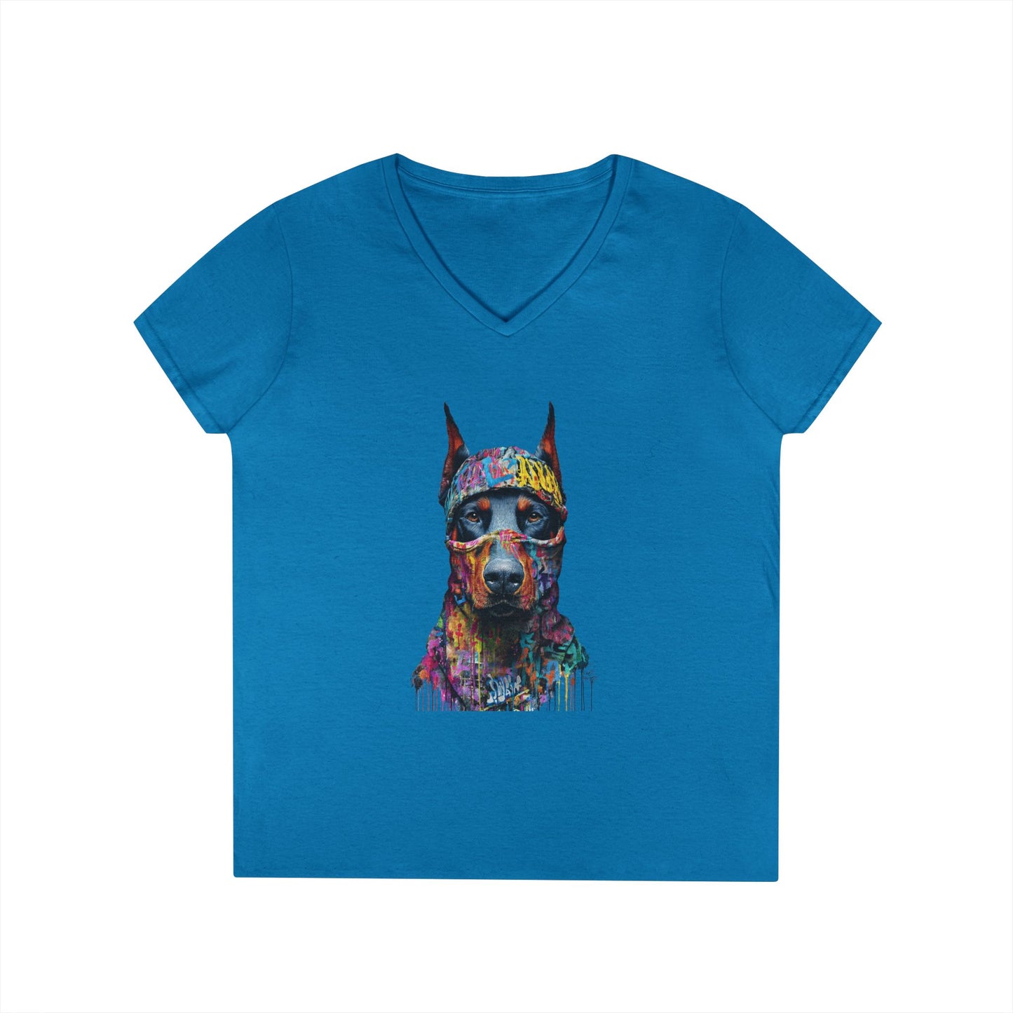 Doberman 5 V-Neck Tee Shirt for Women