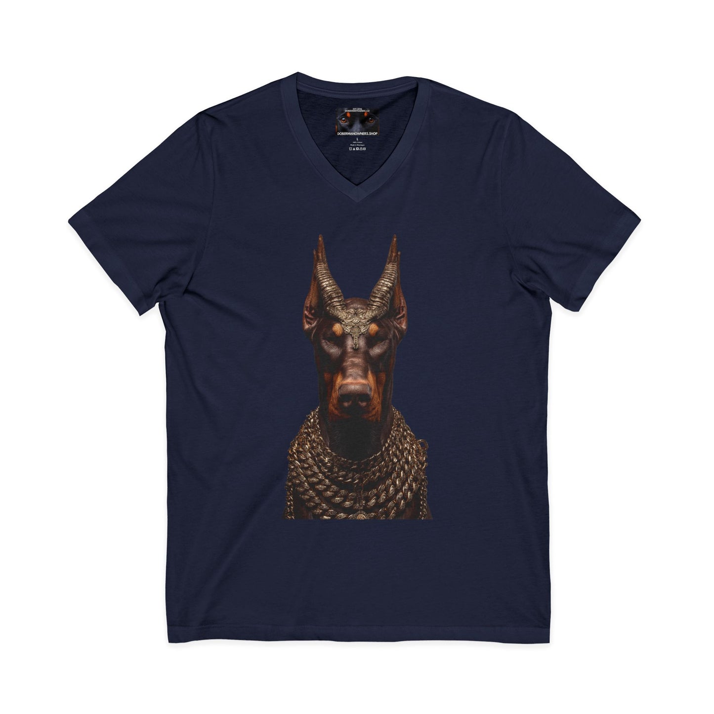 Doberman Goat 4 Private Label Unisex Jersey Short Sleeve V-Neck Tee