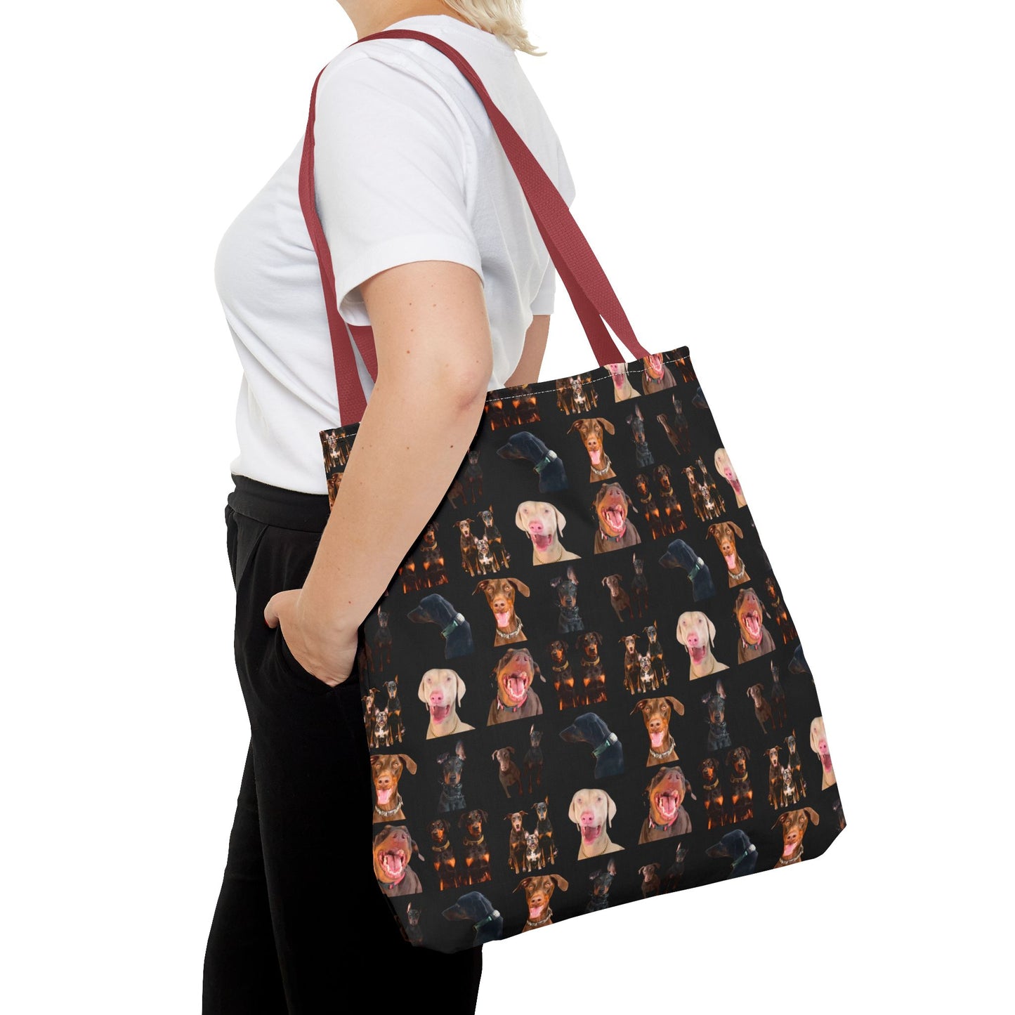Edition 9 Doberman Model Pattern Black Tote Bag