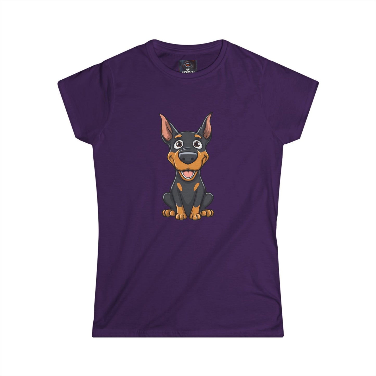 Cartoon Doberman 1 Women's Softstyle Tee