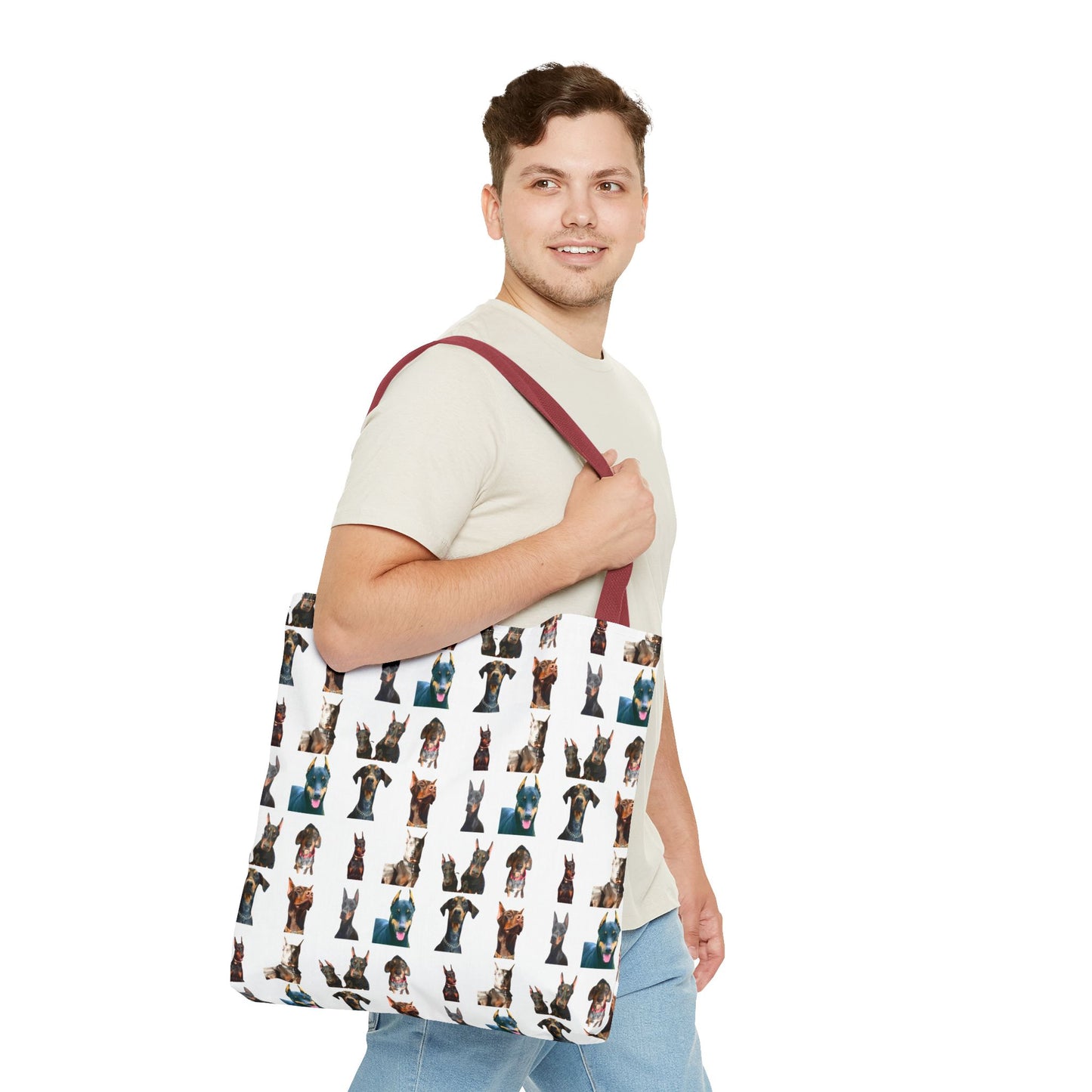 Edition 4 Doberman Model Pattern White Tote Bag