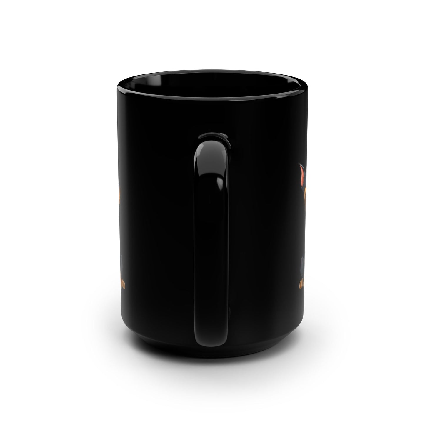 Cartoon Doberman 3 Black 15oz Coffee Mug