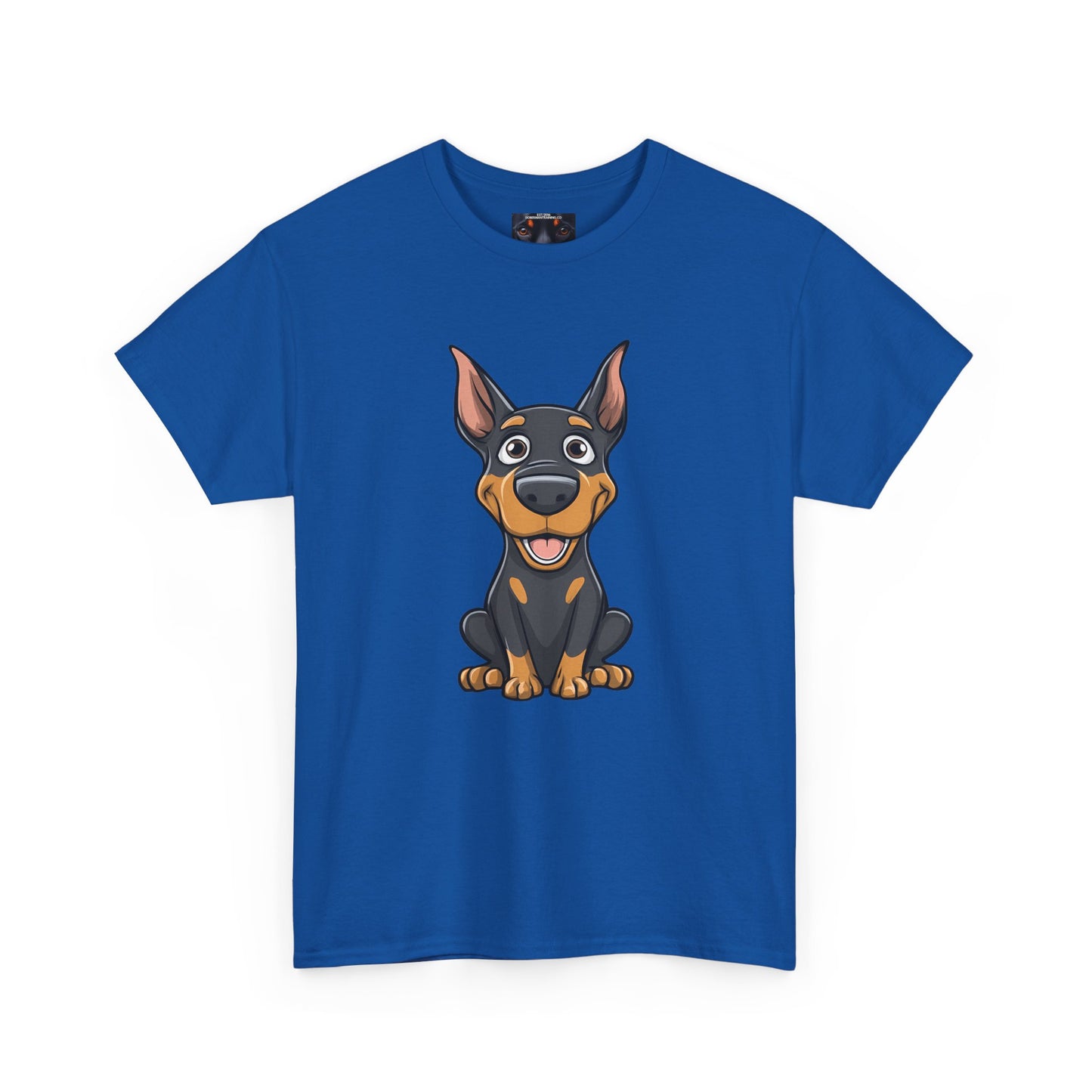 Cartoon Doberman 1 Private Lable Unisex Heavy Cotton Tee