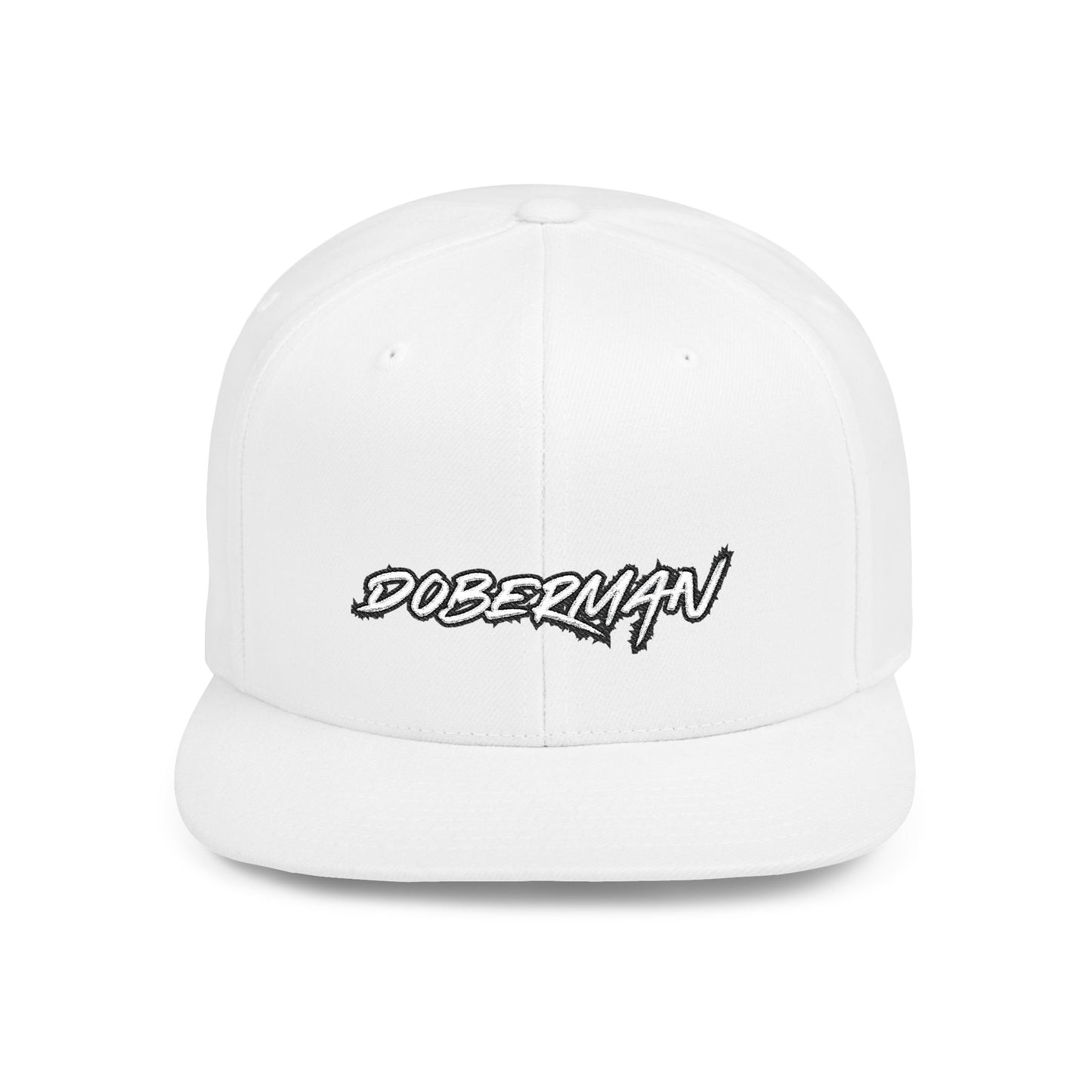 Doberman 3 Embroidered Flat Bill Snapback