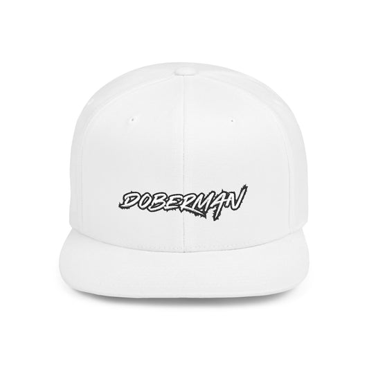 Doberman 3 Embroidered Flat Bill Snapback
