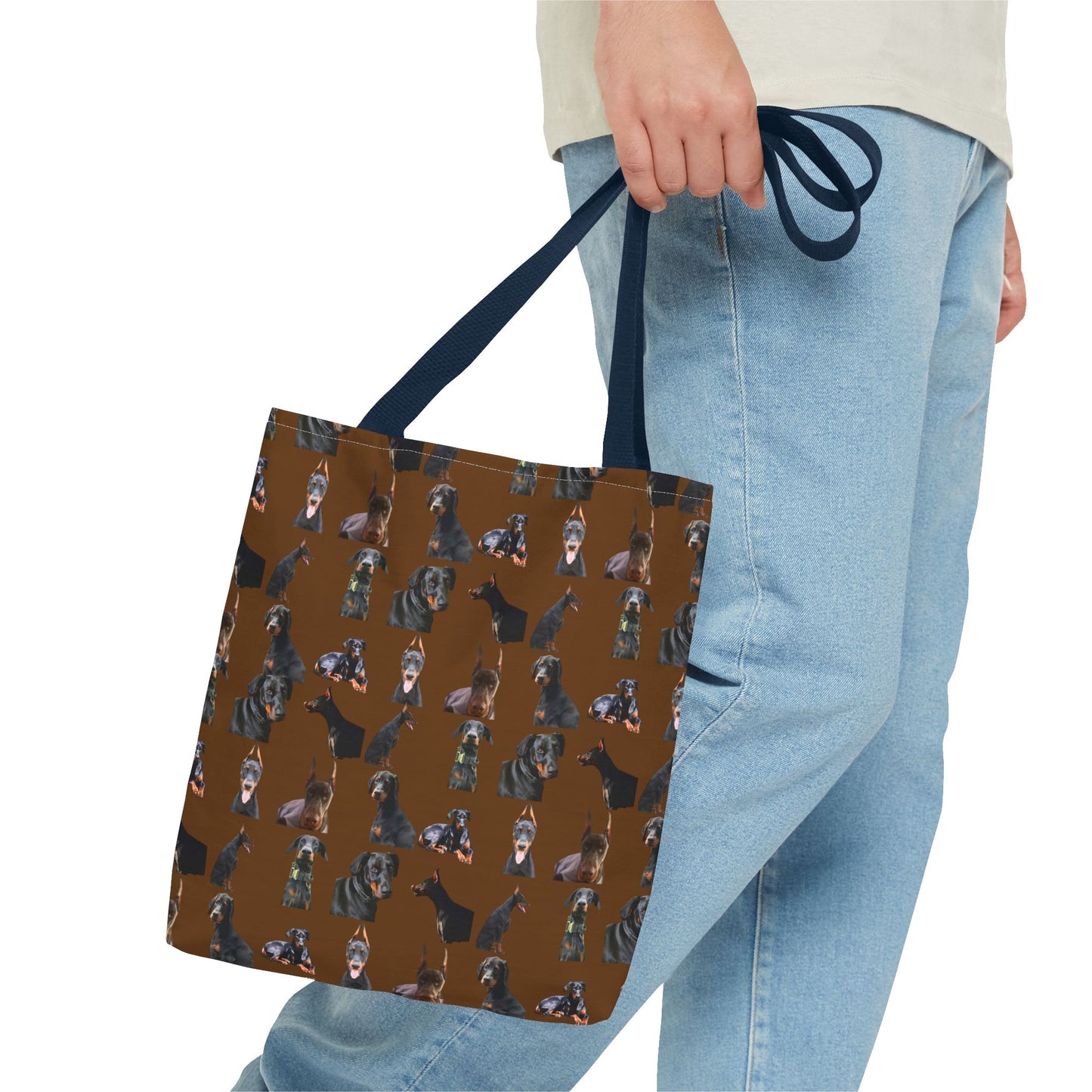 Edition 6 Doberman Model Pattern Brown Tote Bag