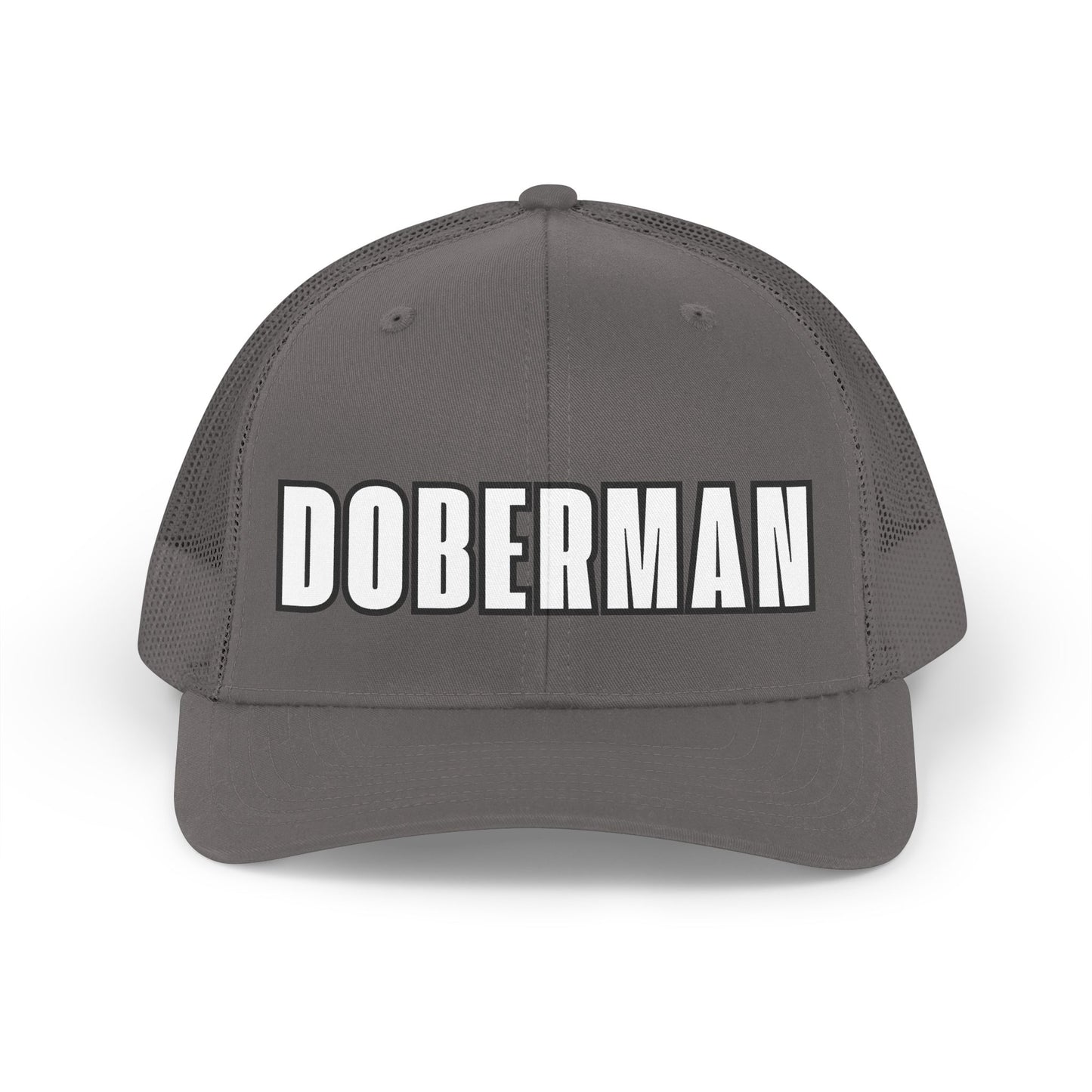 Doberman 2 Trucker Hat — Retro Mesh Cap for Dog Lovers