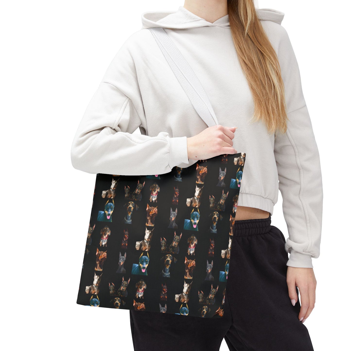 Edition 4 Doberman Model Pattern Black Tote Bag