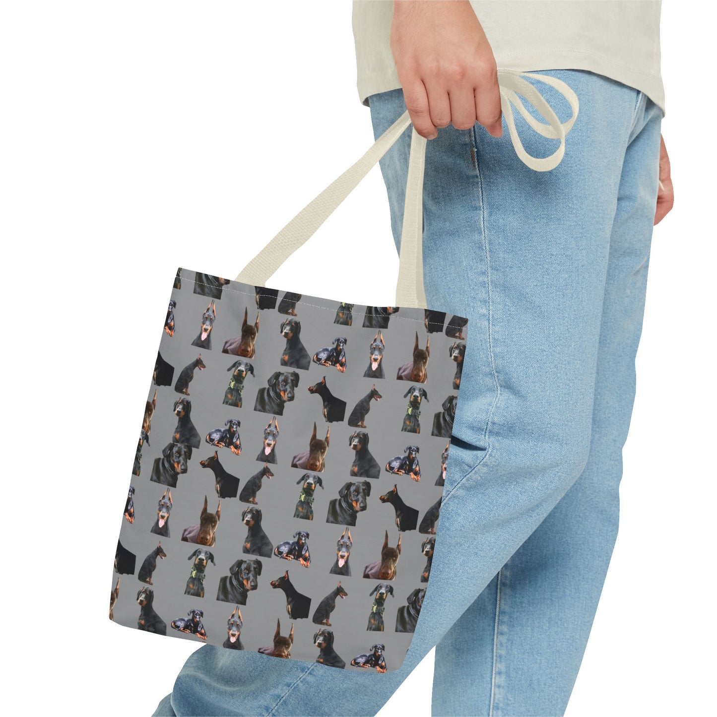 Edition 6 Doberman Model Pattern Gray Tote Bag