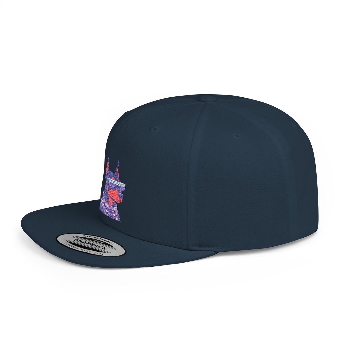 Doberman 2 Embroidered Flat Bill Snapback