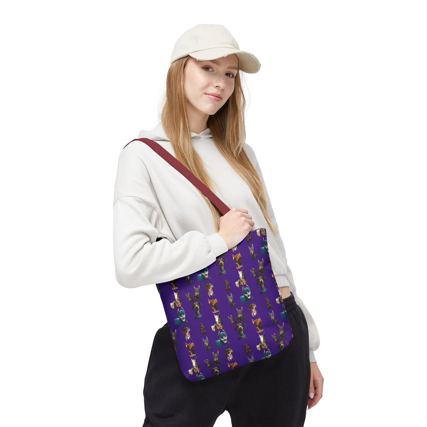 Edition 4 Doberman Model Pattern Purple Tote Bag