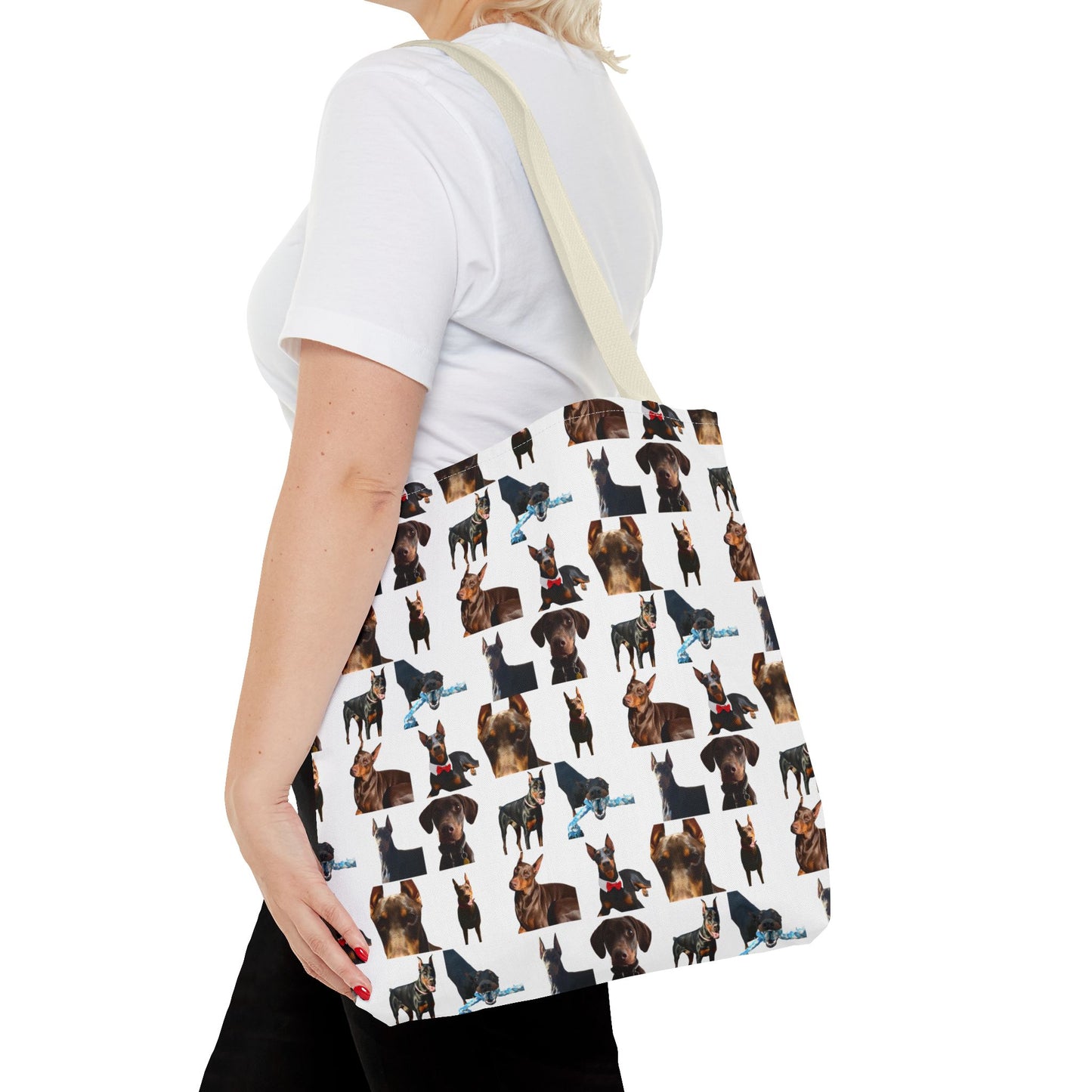 Edition 1 Doberman Model Pattern White Tote Bag