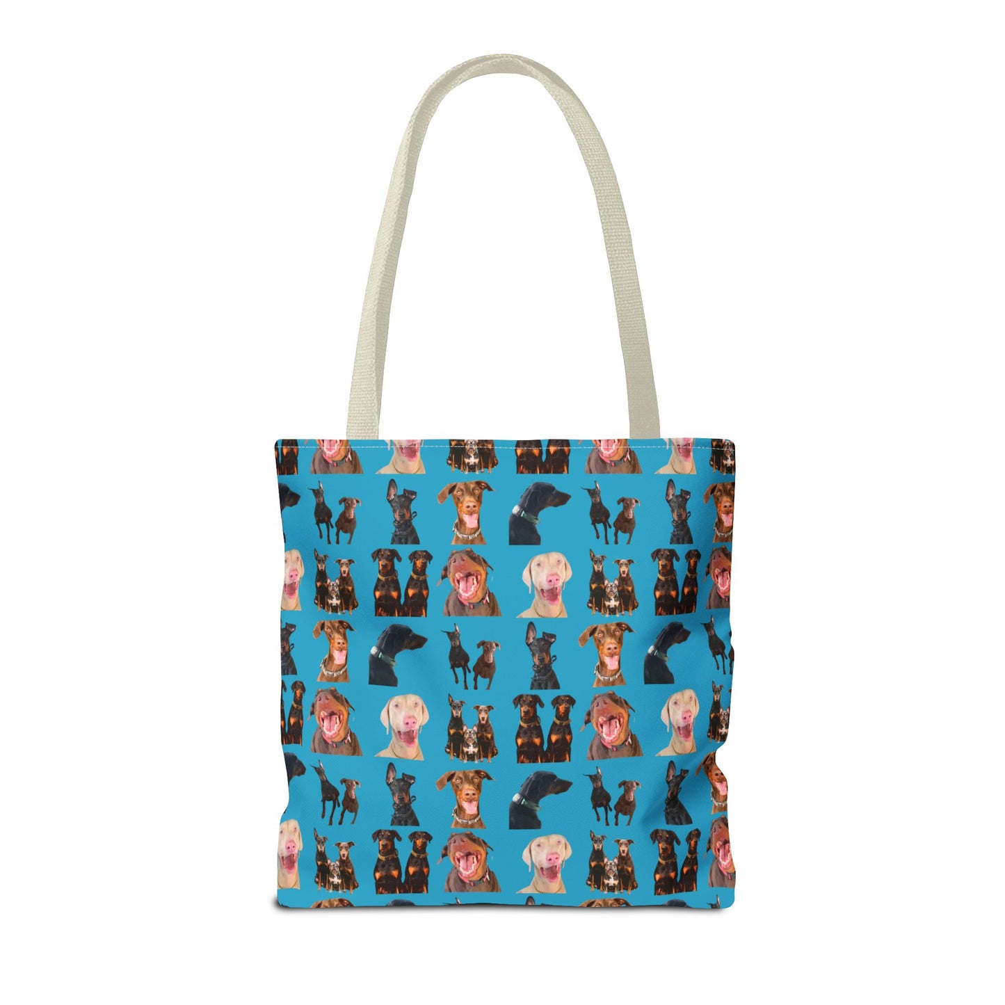 Edition 9 Doberman Model Pattern Turquoise Tote Bag