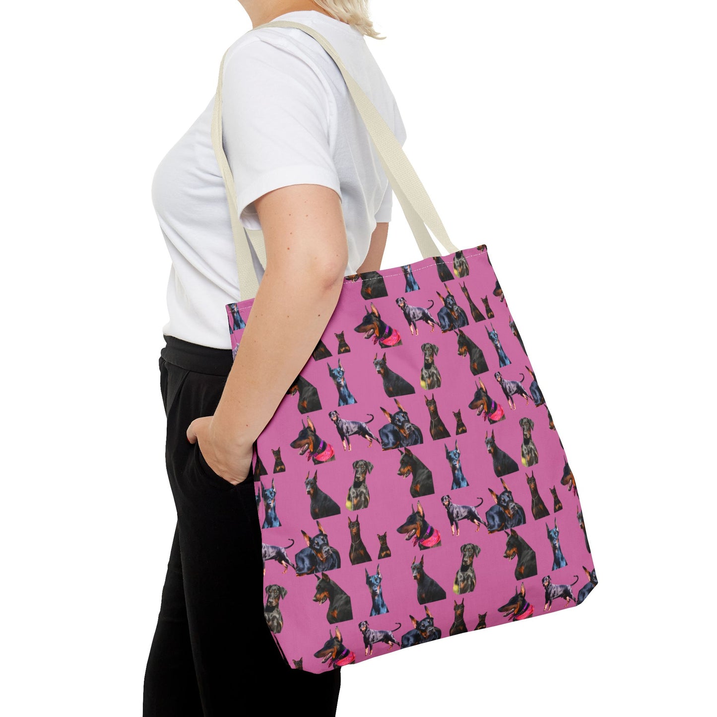 Edition 7 Doberman Model Pattern Light Pink Tote Bag
