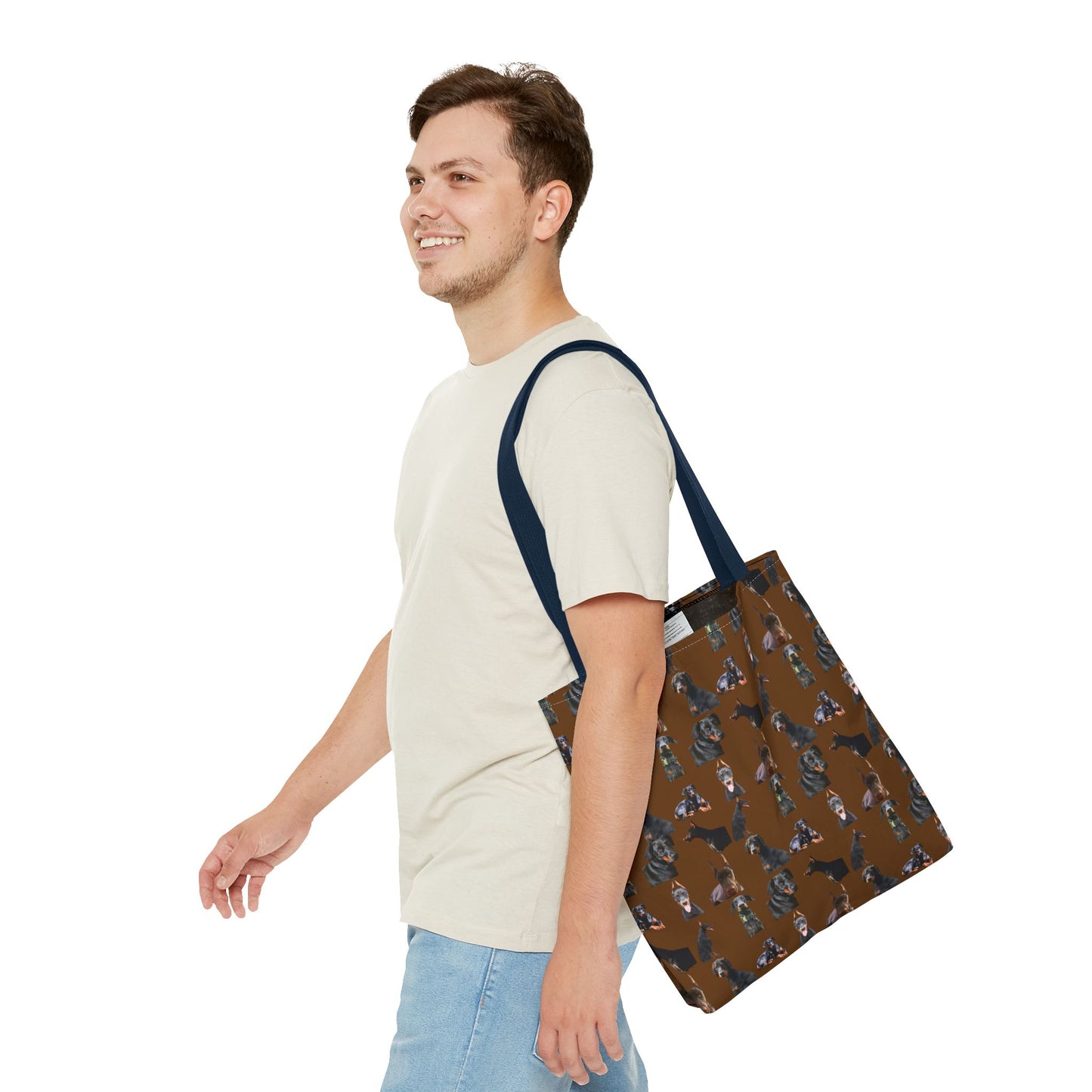 Edition 6 Doberman Model Pattern Brown Tote Bag