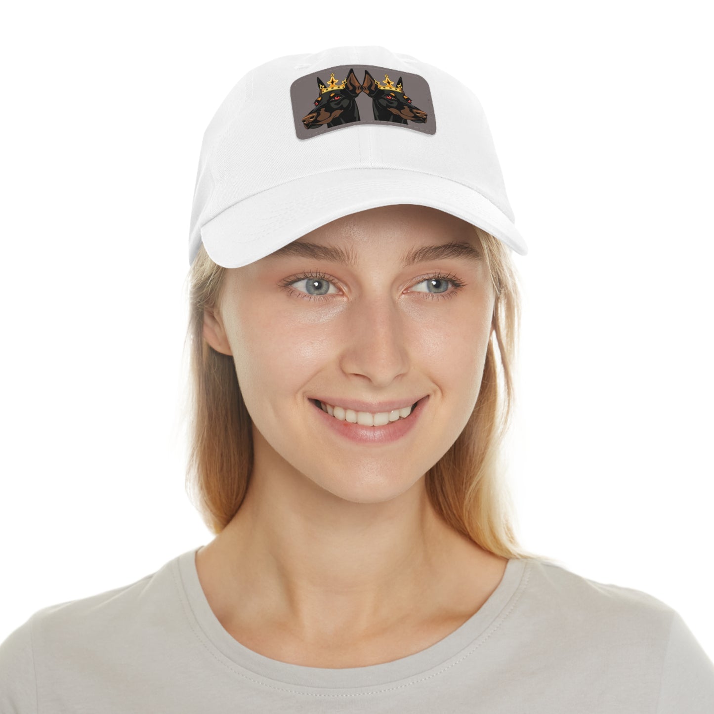 Crown 1 Dad Hat with Leather Patch (Rectangle)