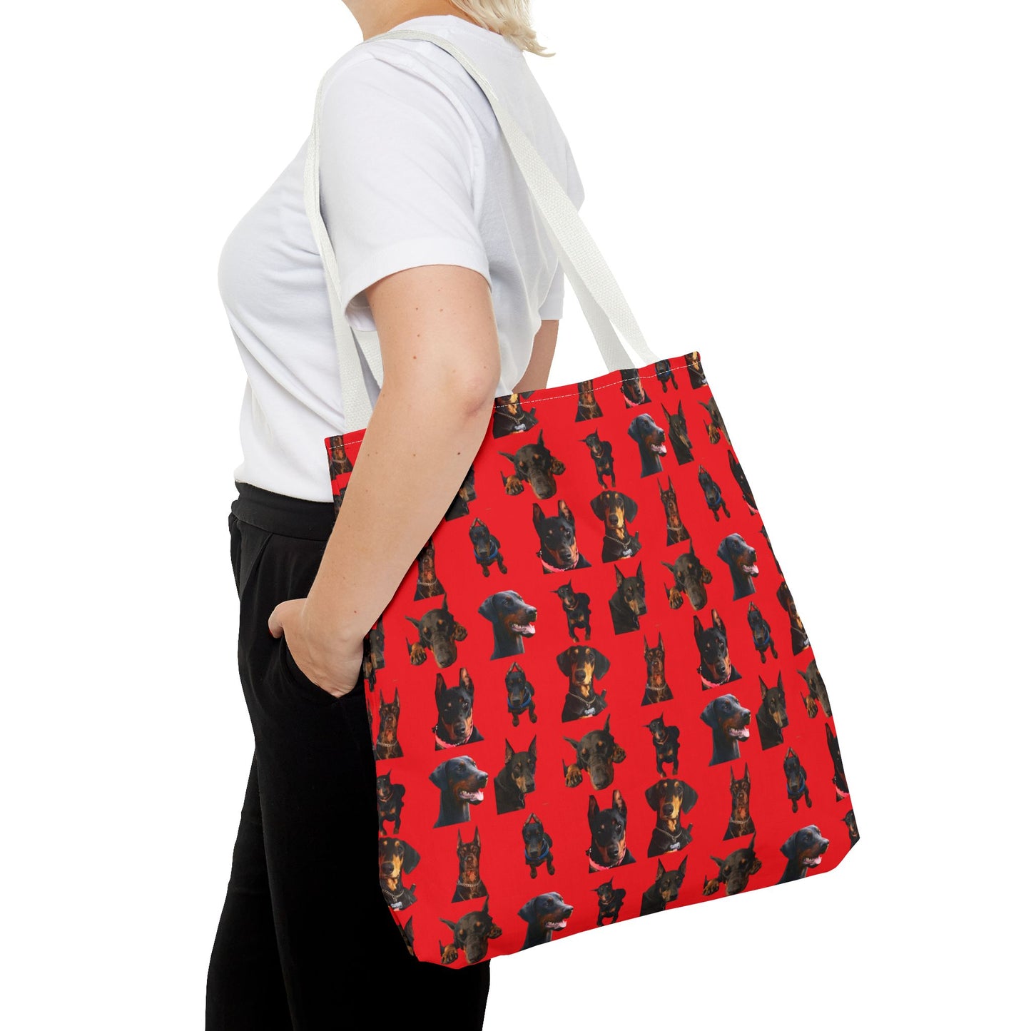 Edition 2 Doberman Model Pattern Red Tote Bag