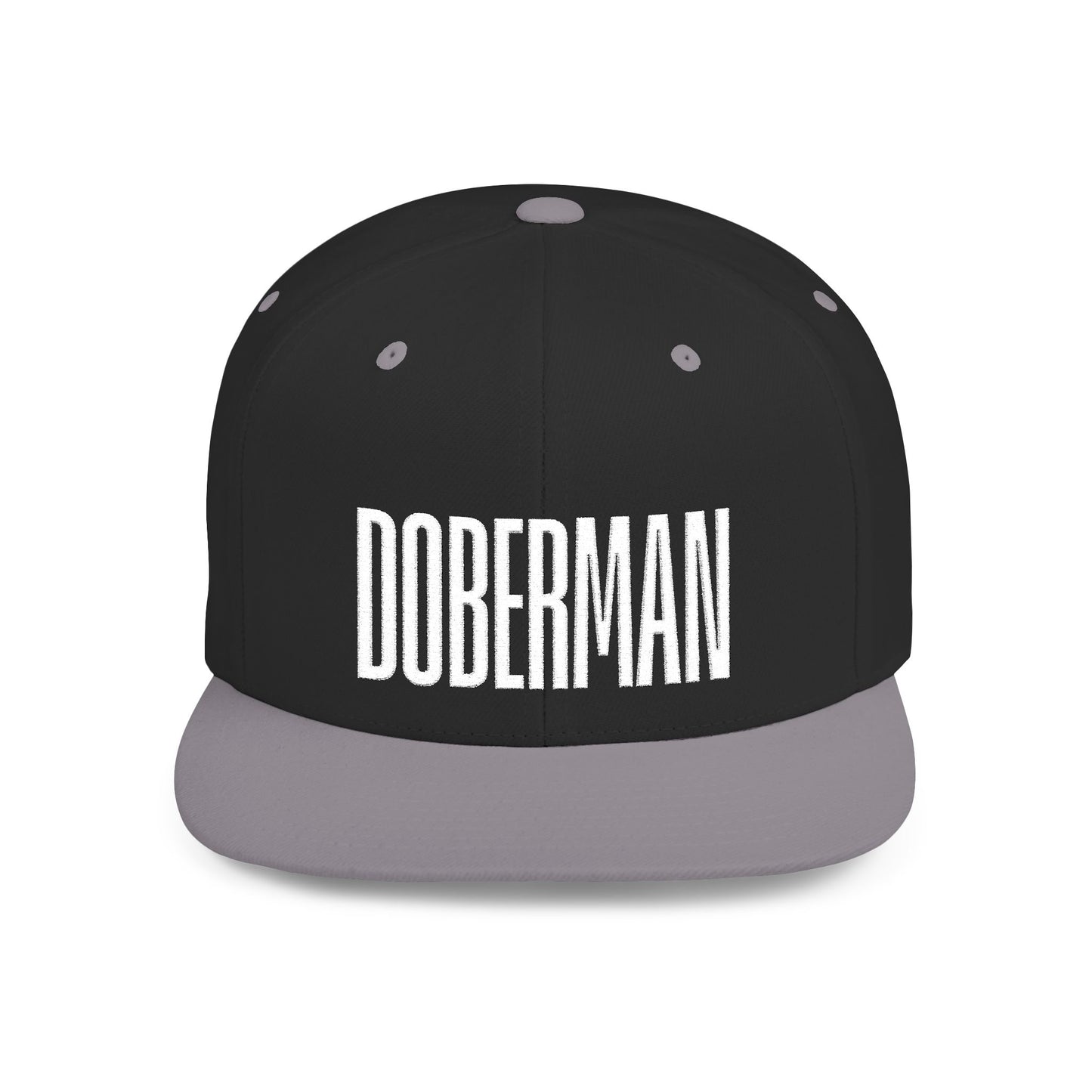 Doberman 2 Embroidered Flat Bill Snapback