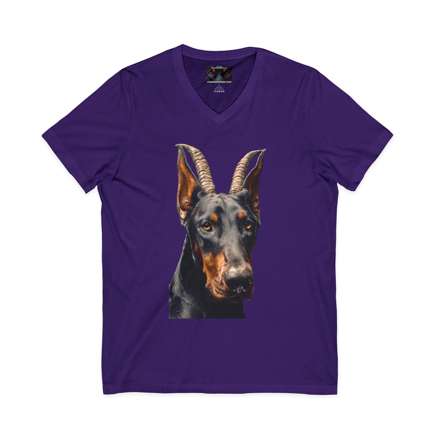 Doberman Goat 2 Private Label Unisex Jersey Short Sleeve V-Neck Tee