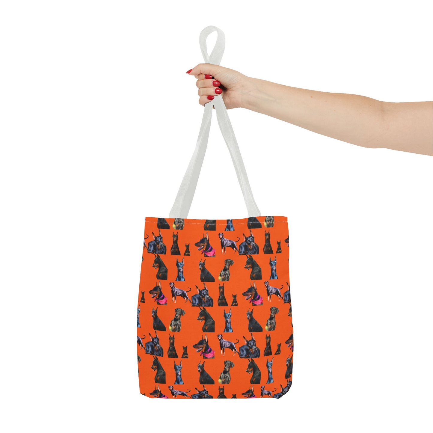 Edition 7 Doberman Model Pattern Orange Tote Bag