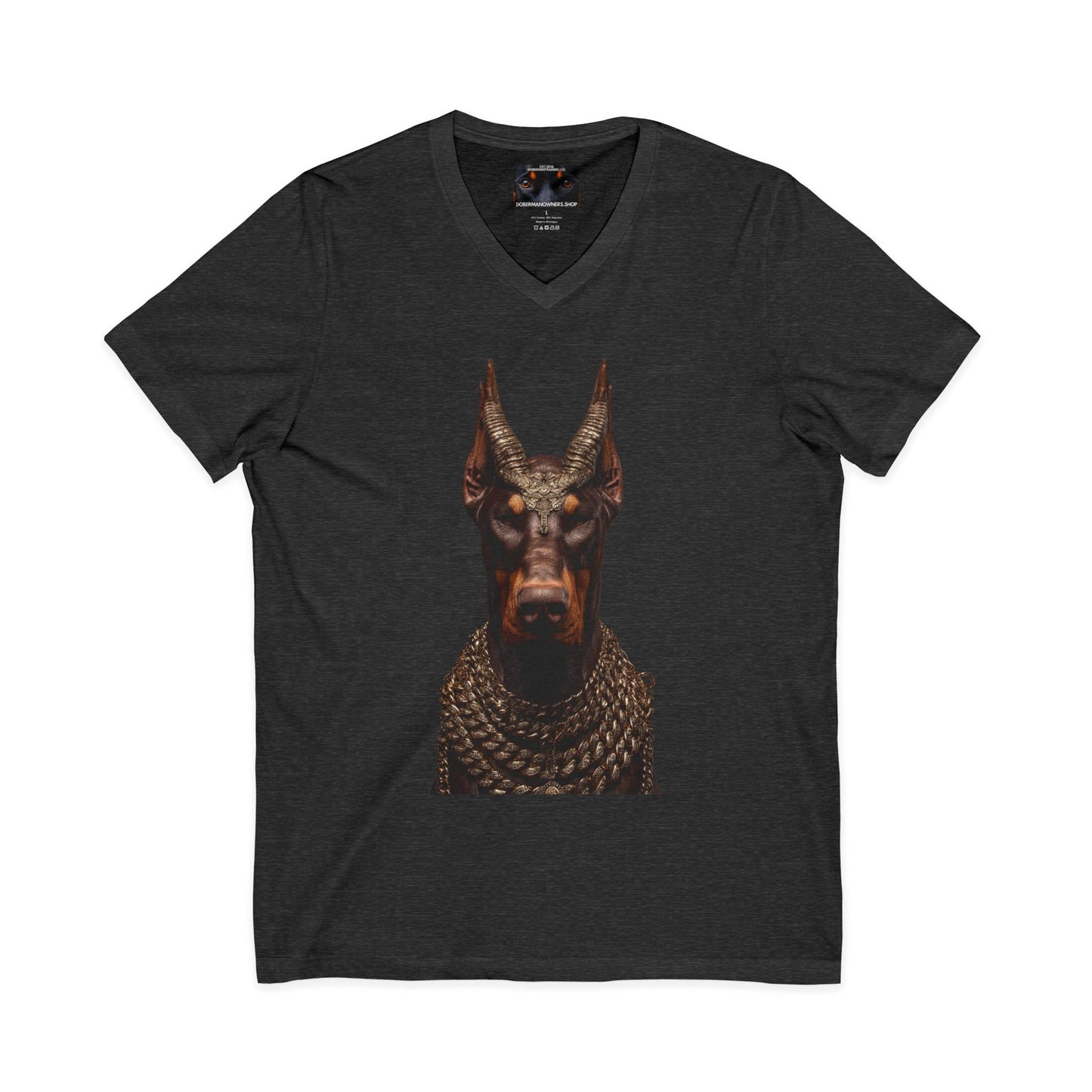 Doberman Goat 4 Private Label Unisex Jersey Short Sleeve V-Neck Tee