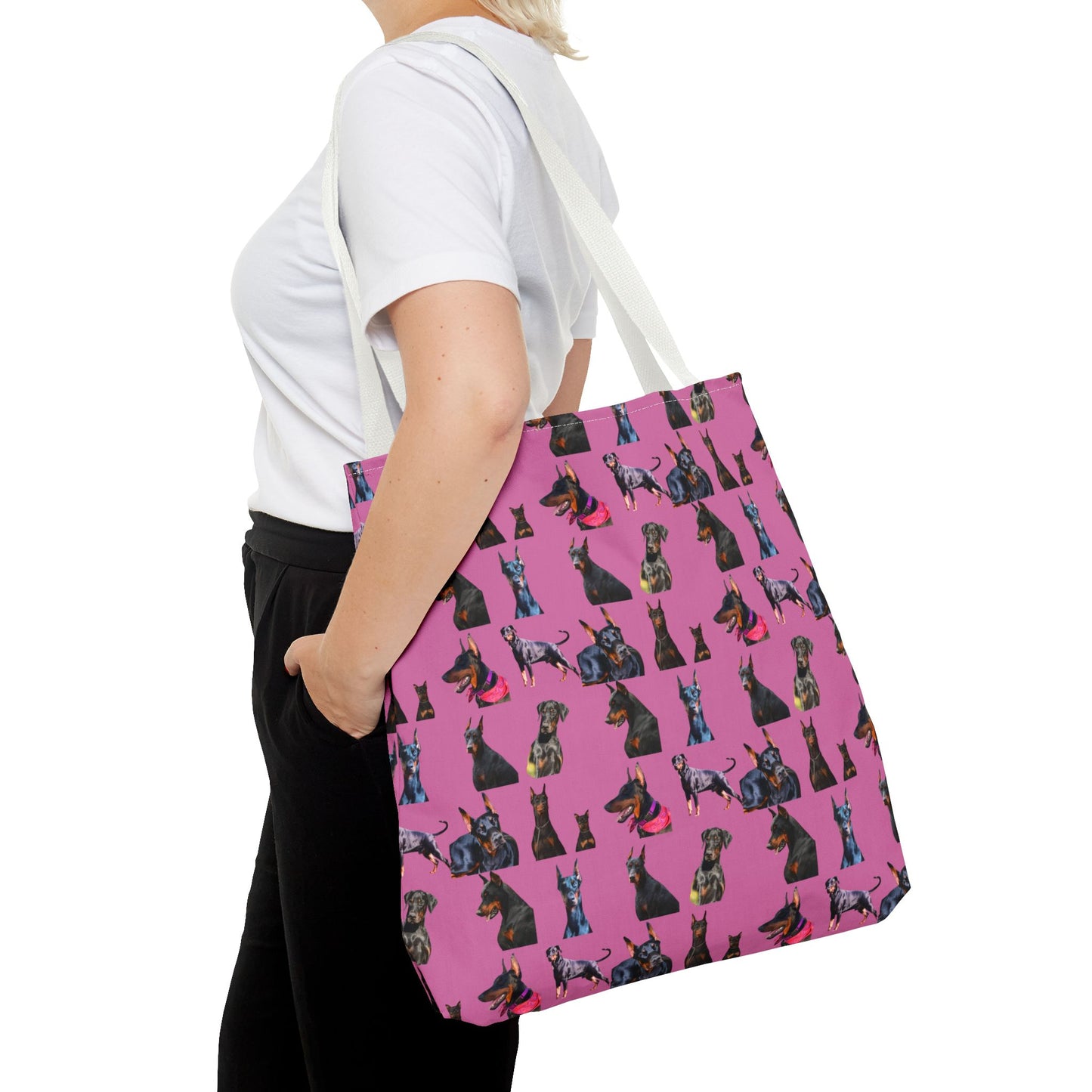 Edition 7 Doberman Model Pattern Light Pink Tote Bag