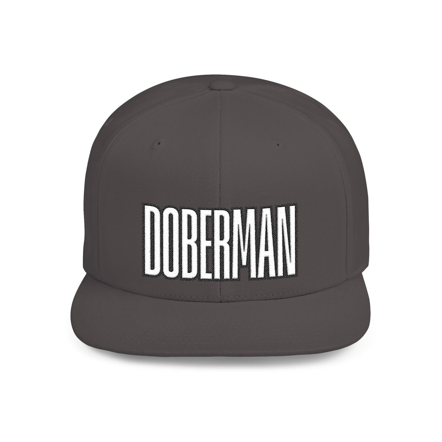 Doberman 4 Embroidered Flat Bill Snapback
