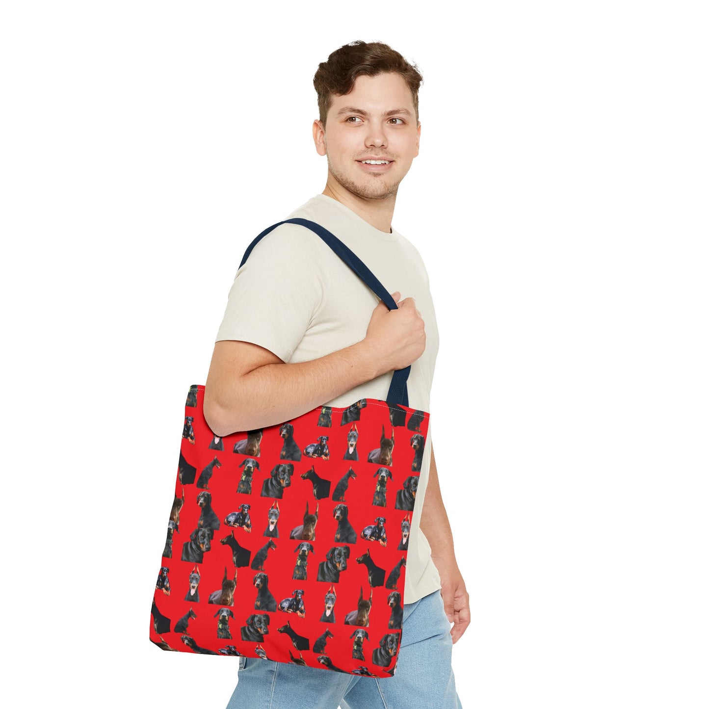 Edition 6 Doberman Model Pattern Red Tote Bag