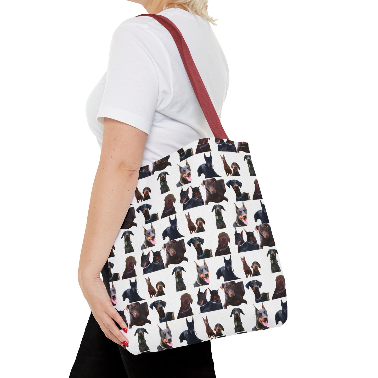 Edition 5 Doberman Model Pattern White Tote Bag