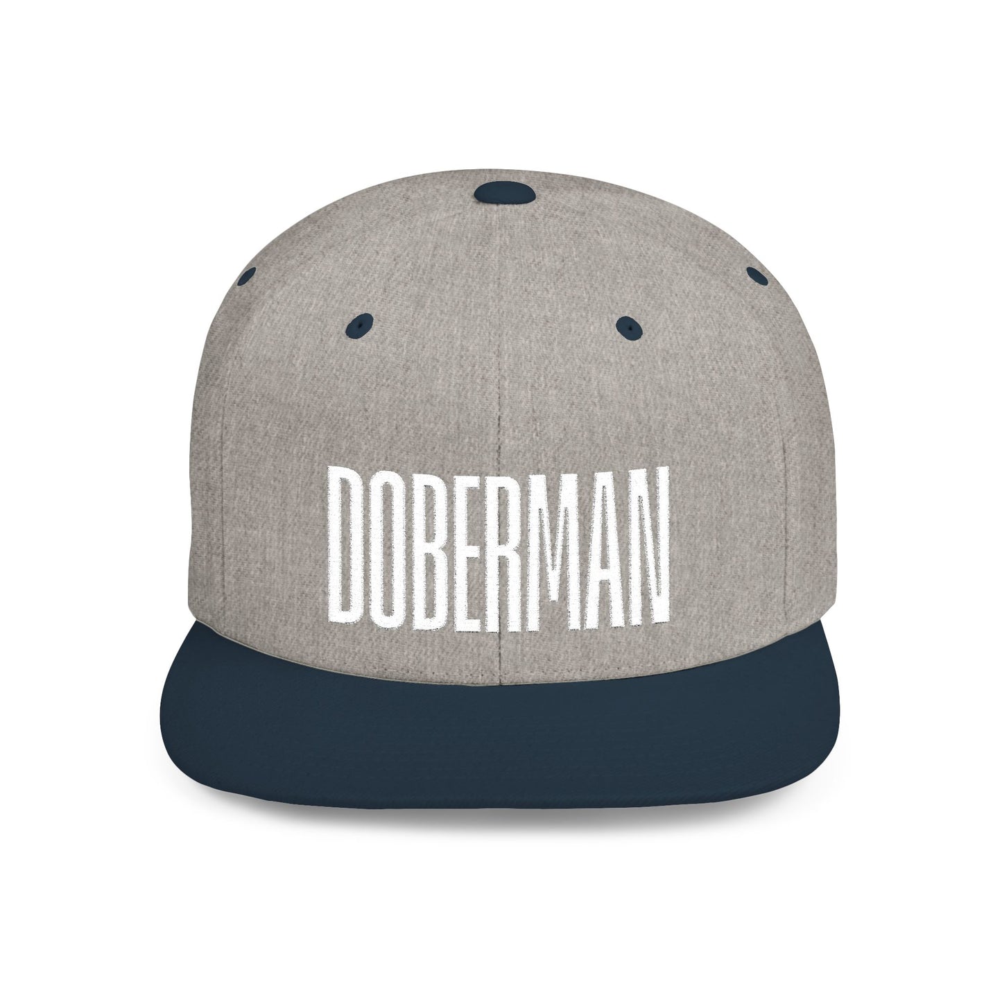 Doberman 2 Embroidered Flat Bill Snapback