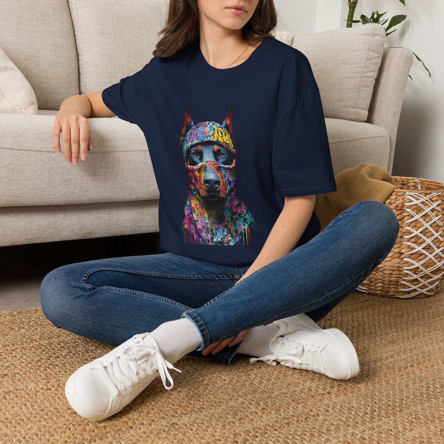 Doberman 5 Portrait T‑Shirt