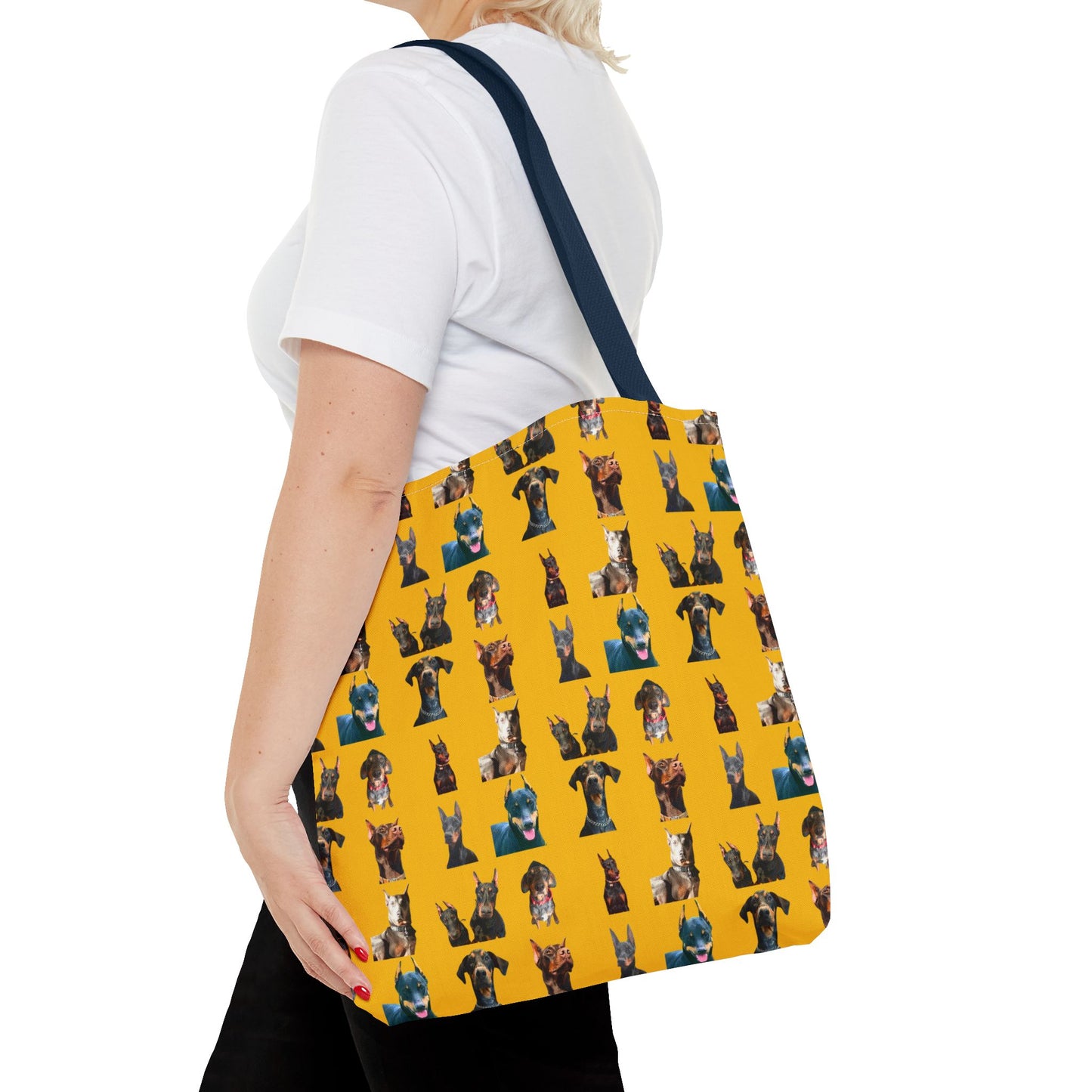 Edition 4 Doberman Model Pattern Yellow Tote Bag