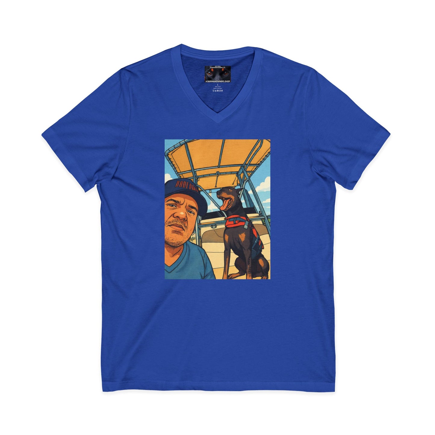 Custom 1 Private Label Unisex Jersey Short Sleeve V-Neck Tee