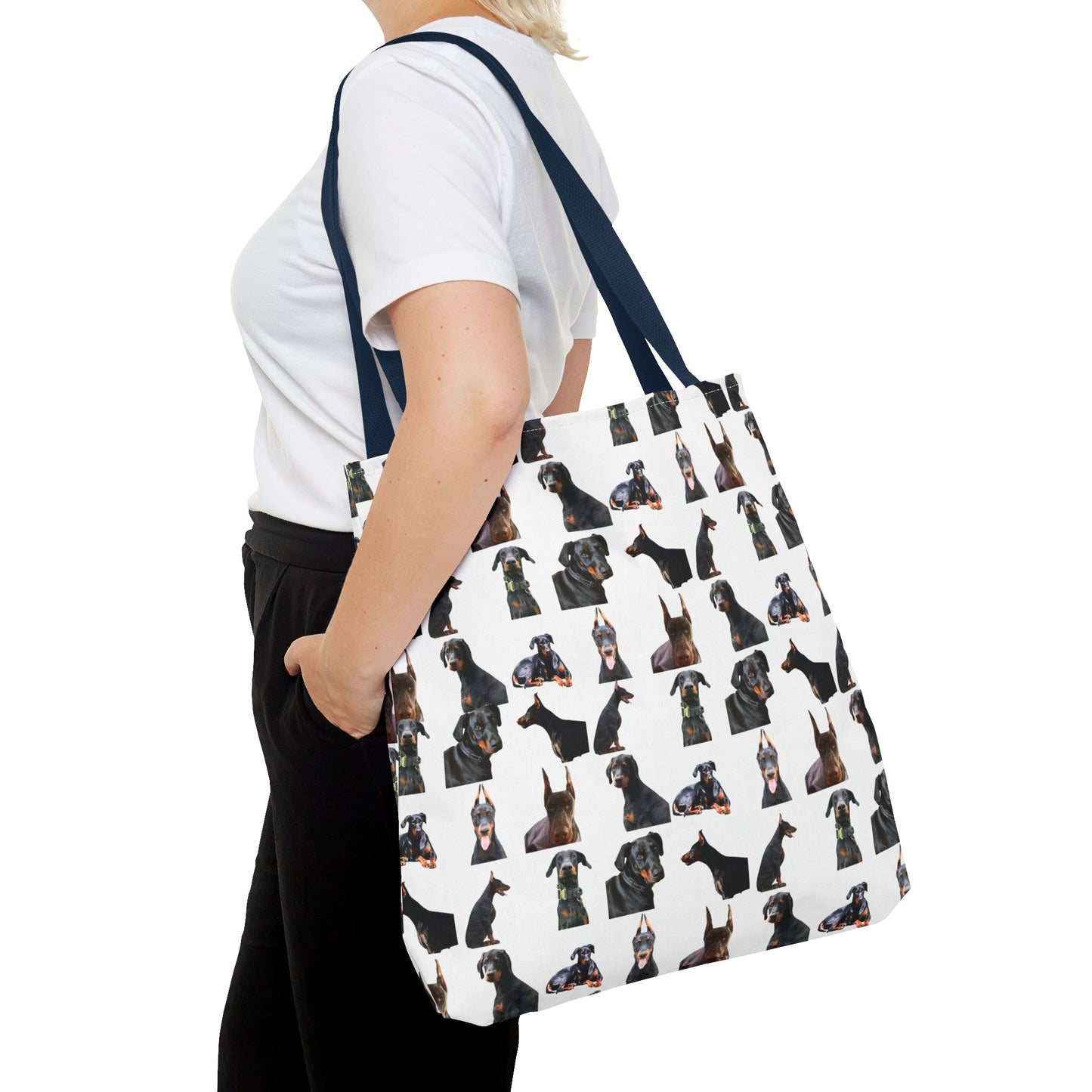Edition 6 Doberman Model Pattern White Tote Bag